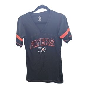 NHL Philadelphia Flyers SS V Neck Logo Tshirt Size medium